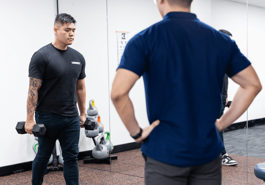 Functional capacity assessment test with job task analysis, and detailed FCE reporting