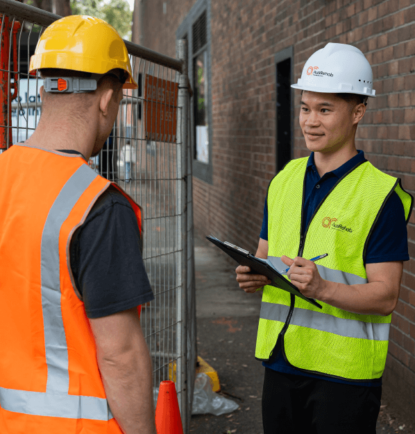 Consultant assessing medical, functional, and psychosocial factors during an initial needs assessment.