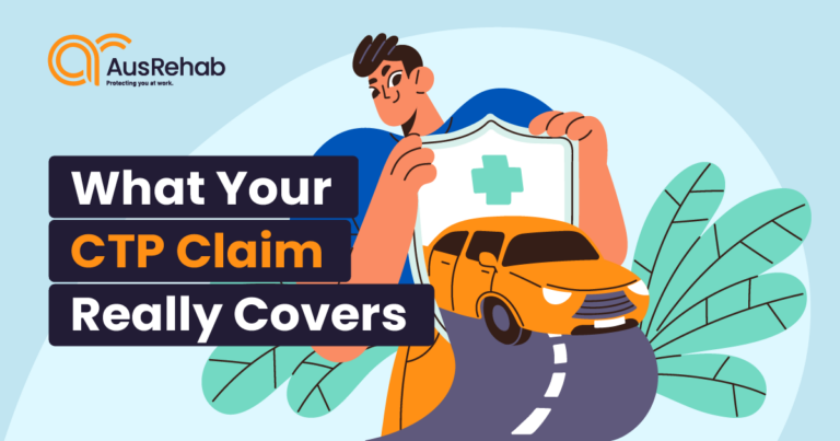 What does a CTP claim cover in Australia, including medical expenses, income support, and exclusions