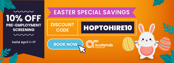 AusRehab Easter discount code available on the pre-employment screening portal